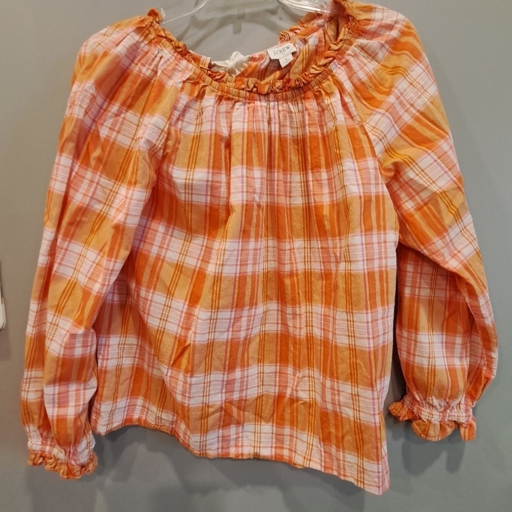 *3 for $30* J Crew Off The Shoulder Plaid Blouse - Picture 5 of 5